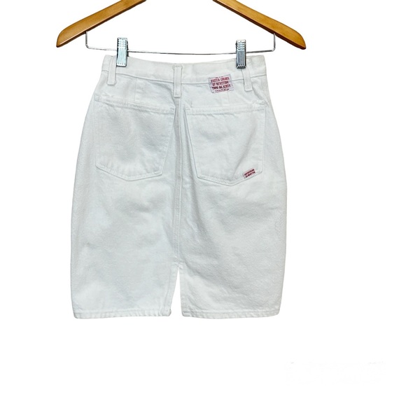 VTG United Colors of Benetton White Denim Skirt 80s Women’s Sz‎ 2 US / 38 Italy - Picture 1 of 5